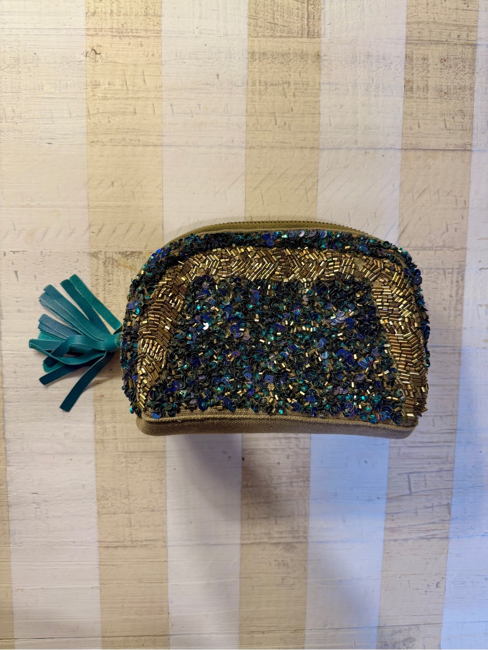 Anthropologie beaded and sequin clutch
